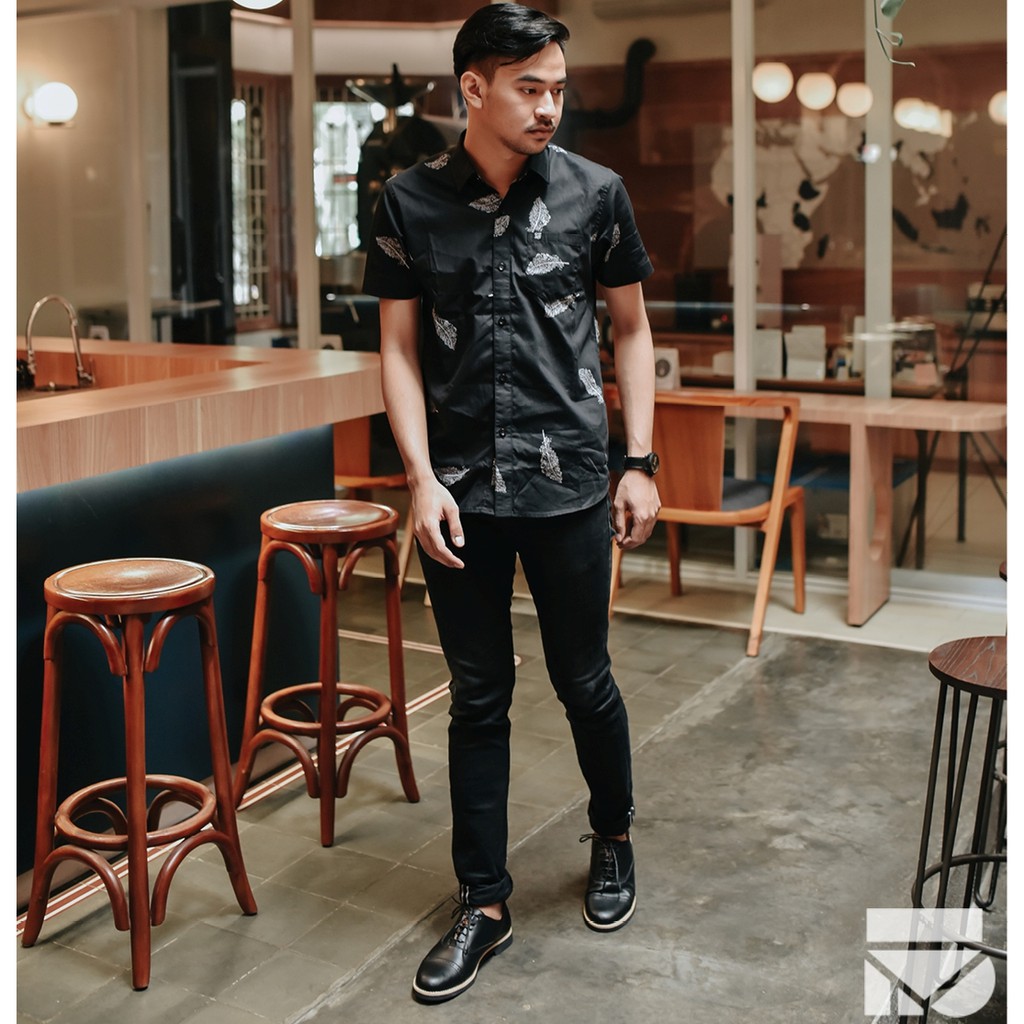 Sepatu Pantofel Klasik Kulit Pria/Cowok/Men Lokal Original Footwear | Oxford Black | FORIND x FSTP