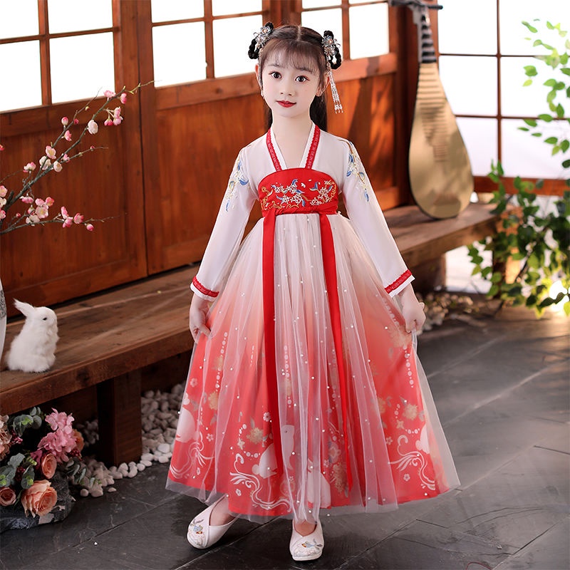 Children's Han Costume Girls' ancient costume super fairy elegant Chinese style autumn Tang Costume