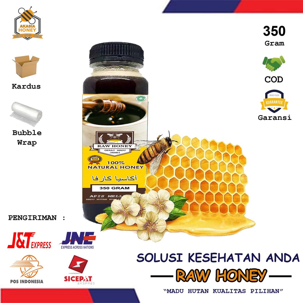 

MADU ASLI MURNI MADU HUTAN RAW HONEY AKASIA 100% MADU ASLI LEBAH APIS MELLIFERA JAMBI 250 ML