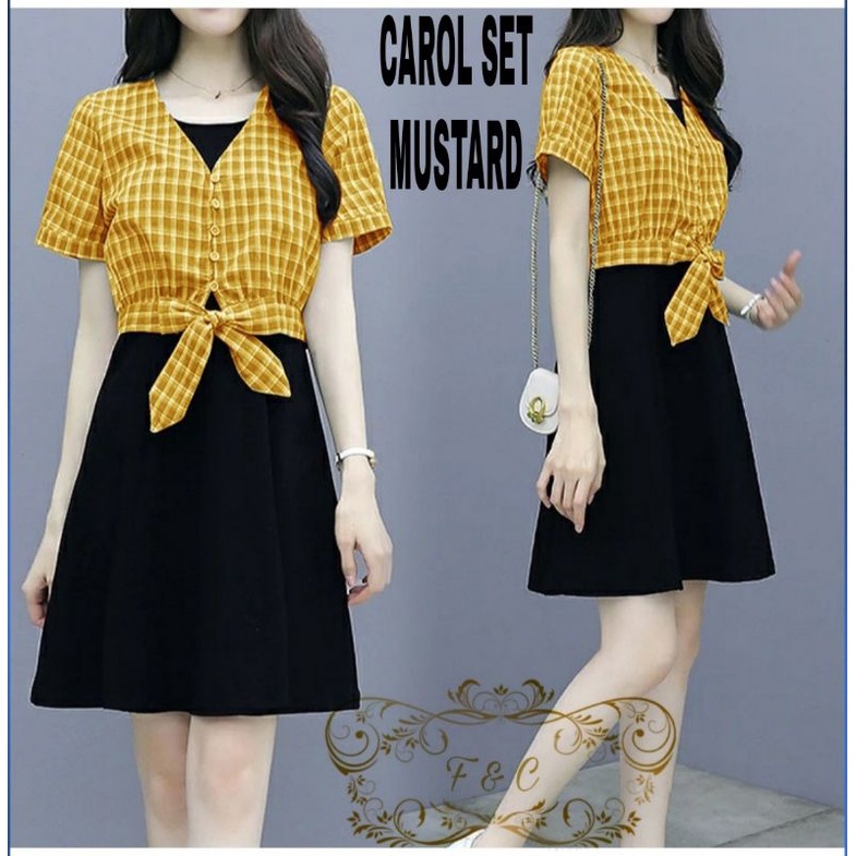 SET ROK FASHION CAROL, MOSCREPE KATUN, DRESS SETELAN