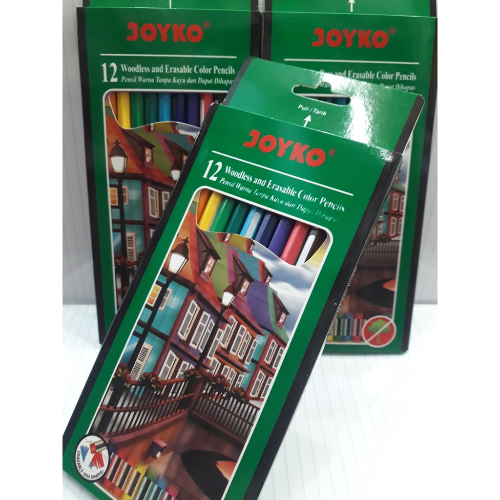 

Pensil warna kayu Joyko 12 warna / Pensil warna joyko CP 109 / Pensil warna bisa dihapus