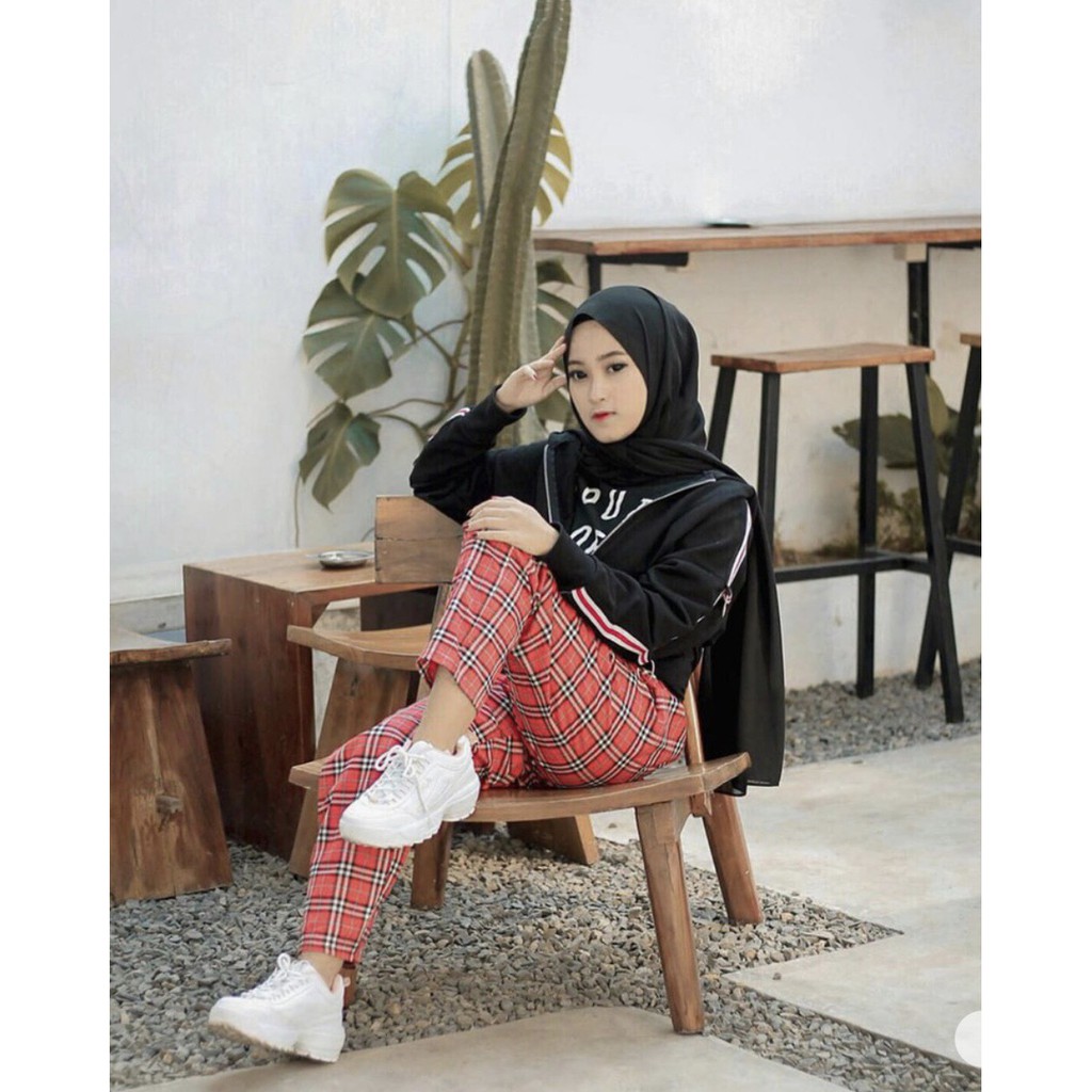 CASEY PANTS | Boxy Tartan Chinos / Celana Panjang Kotak Kotak / Celana  Kekinian / Celana Zara Murah
