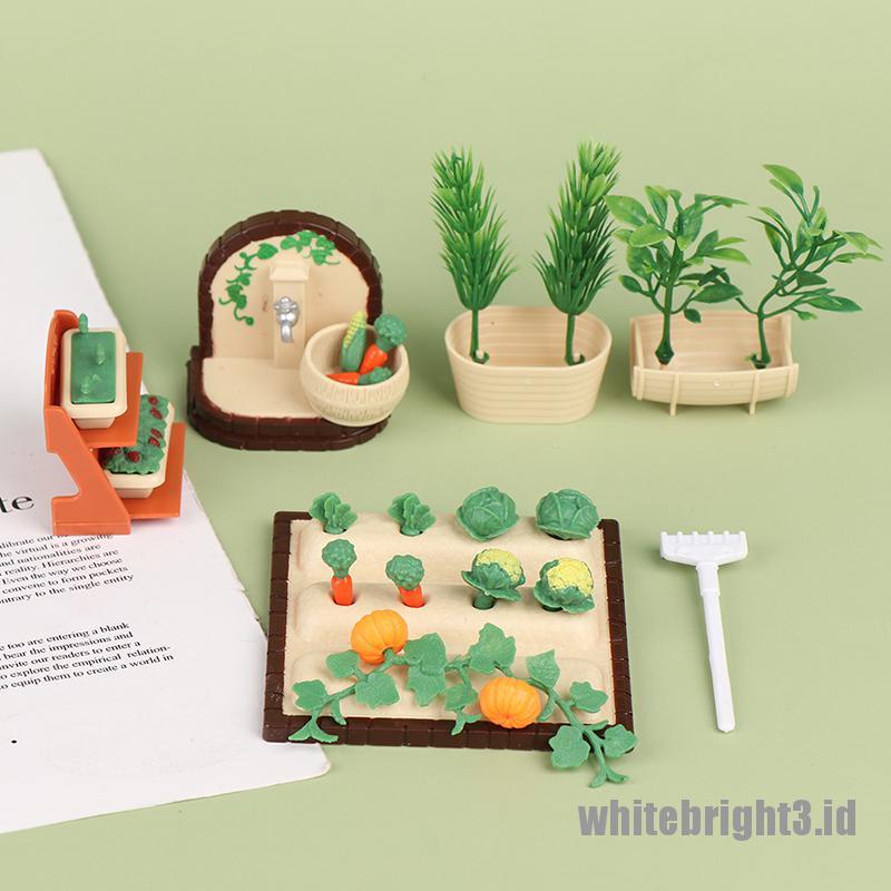 (white3) 1 Set Miniatur Taman / Piknik / Ulang Tahun Untuk Dekorasi Rumah Boneka