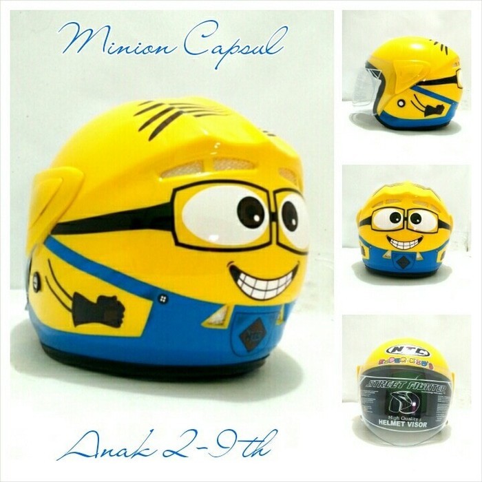 Helm NTC anak Minion usia 3-9 tahun