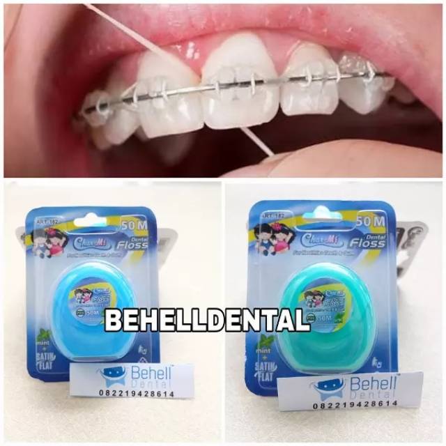 Dental Floss Essential Floss . benang Gigi esensial Box . sikat sela behel kawat gigi