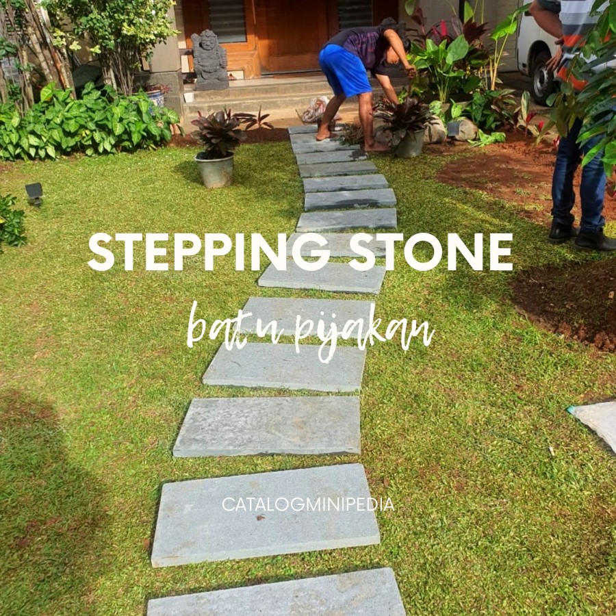 Batu Alam Stepping Stone Batu Pijakan Taman Batu Andesit Bakar / Palimanan / Paras Jogja Berbagai Uk