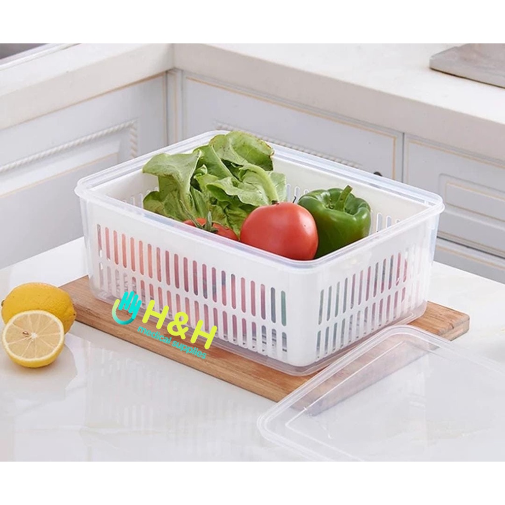 Keranjang Cuci Buah Sayur / Tempat Buah Sayur / Fridge Storage / Box Cuci Sayur