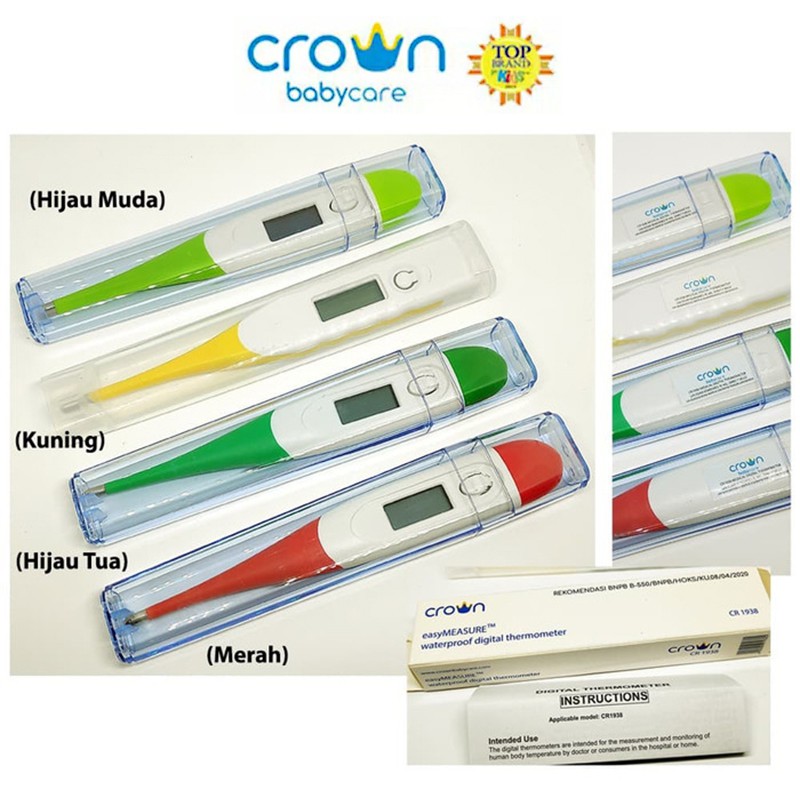 Crown Babycare Thermometer Digital CR1938 Termometer Bayi Digital Kualitas Medis Anti Air