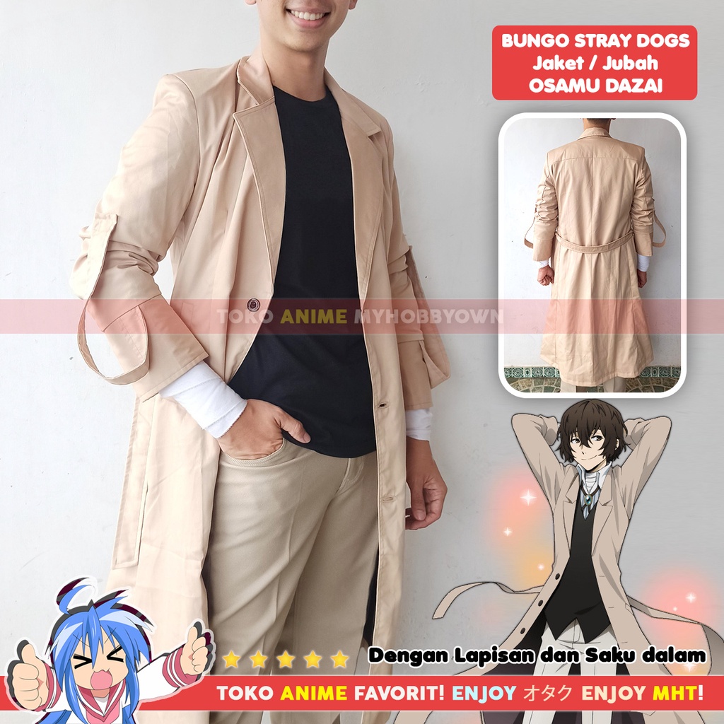 Jaket Parka Jubah Coat Osamu Dazai Bungou Stray Dog Kostum Cosplay Anime