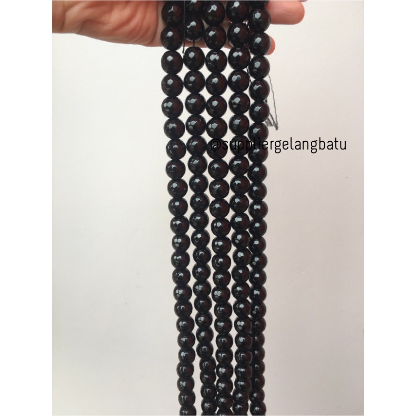 batu obsidian black onyx FACETED 14mm cutting UKIR bahan gelang kalung aksesoris fashion online