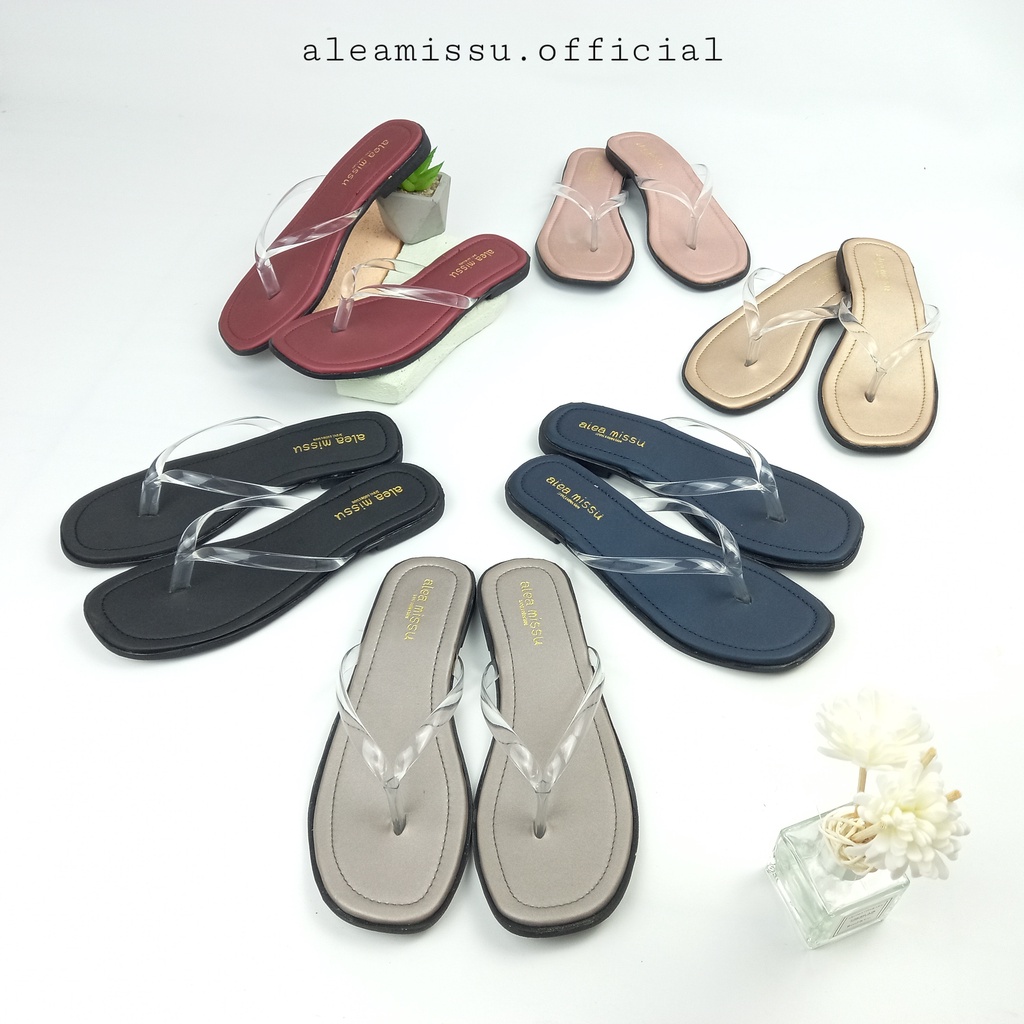Swalin sandals Jelly Transparan Flat Sandal jepit by aleamissu