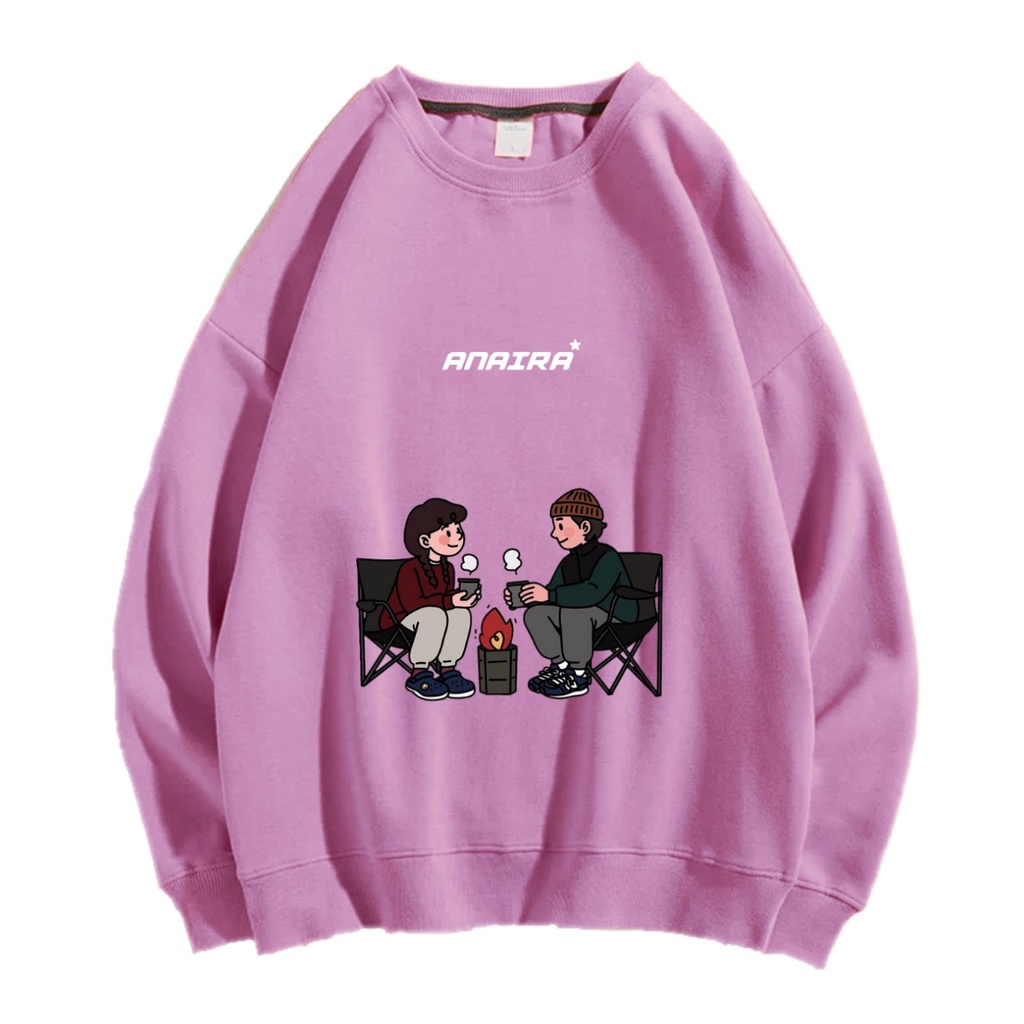 COUPLE DATE SWEATER SWITER CREWNECK PRIA WANITA OVERSIZE Size M-XXL ANAIRA