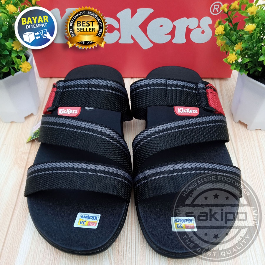 PROMO 8.8 KEMERDEKAAN SALE !! SANDAL PRIA DEWASA KICKERS SLOP BISBAN RING HITAM / SANDAL DALAM RUMAH RINGAN NYAMAN DIPAKAI / SAKIPO