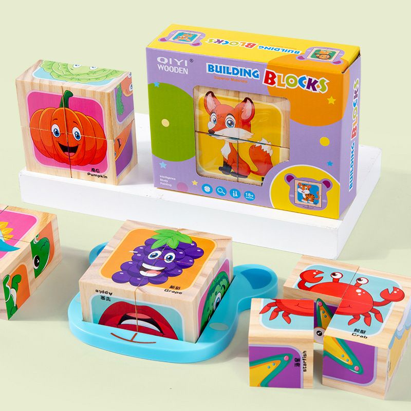 Mainan Edukasi Puzzle Kayu Kubus 6 in 1 / 6 Side Wooden 3D Cube