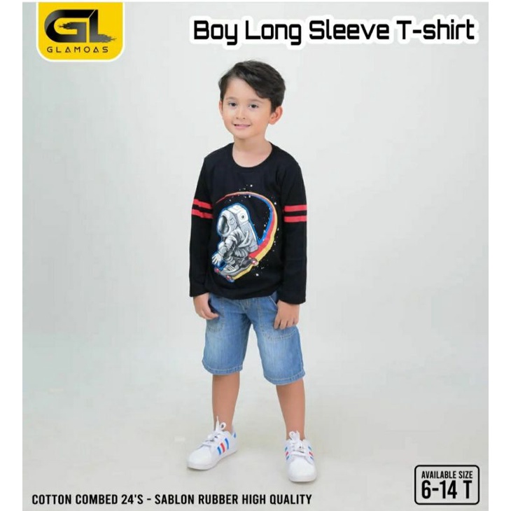Baju Kaos anak laki laki lengan panjang 6-14th  kaos spiderman