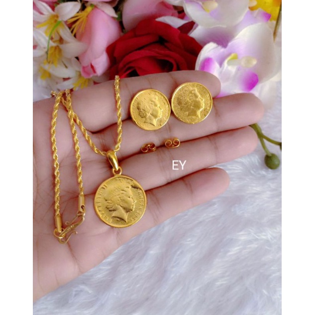 Set koin Elizabet lapis emas