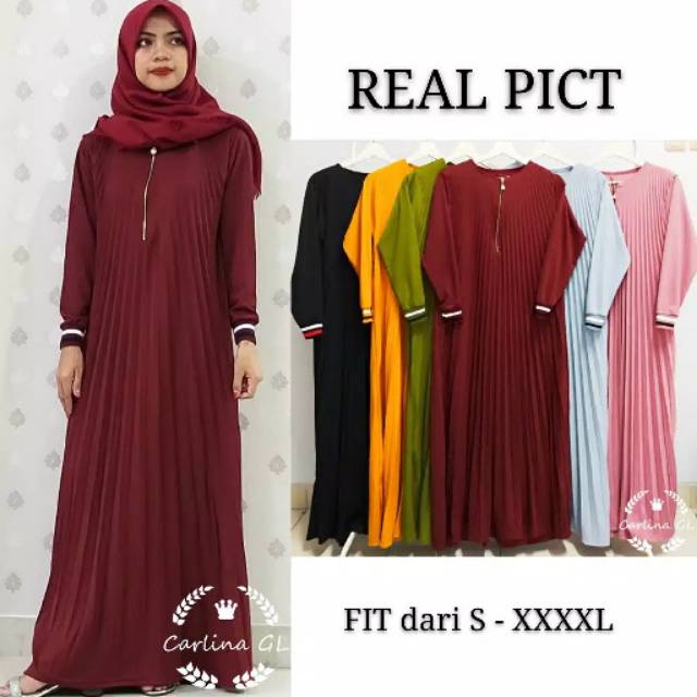 Gamis plisket moscrep