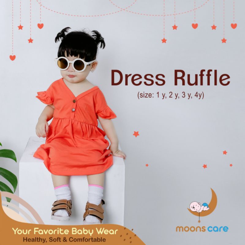 Dress Ruffle baju daster Kaos Bayi Anak bahan lembut