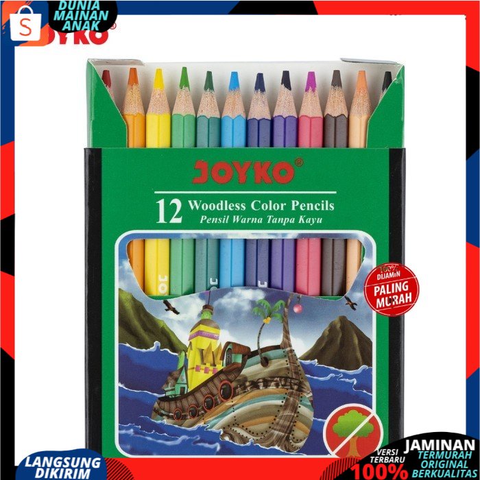 

Pensil Warna Joyko 12 Warna ukuran Pendek CP-107