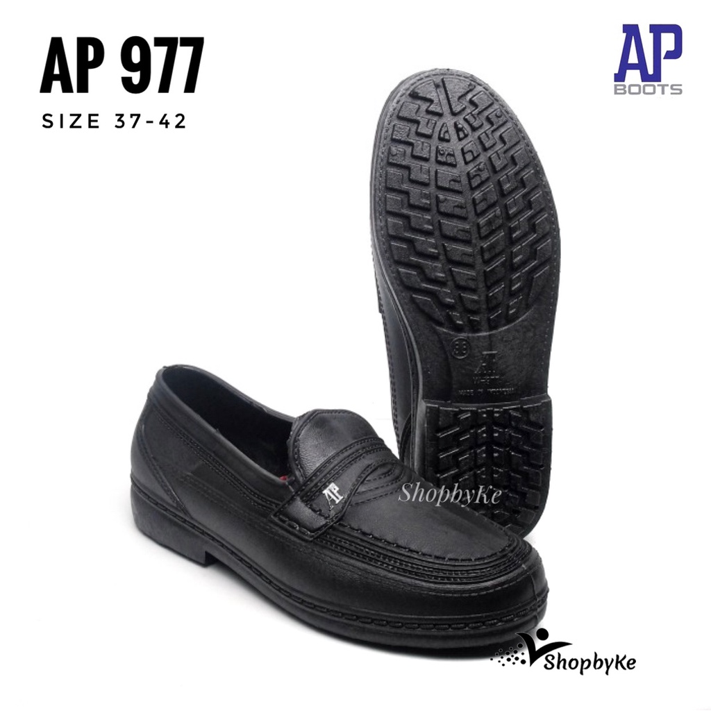 AP Boots AP 977 Hitam Size 39-42 - Sepatu Pantofel Karet PVC Anti Air