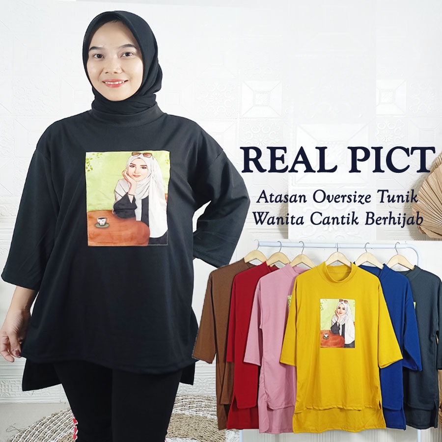 ATASAN OVERSIZE WANITA CANTIK BERHIJAB TUNIK BLOUSE CARLINA