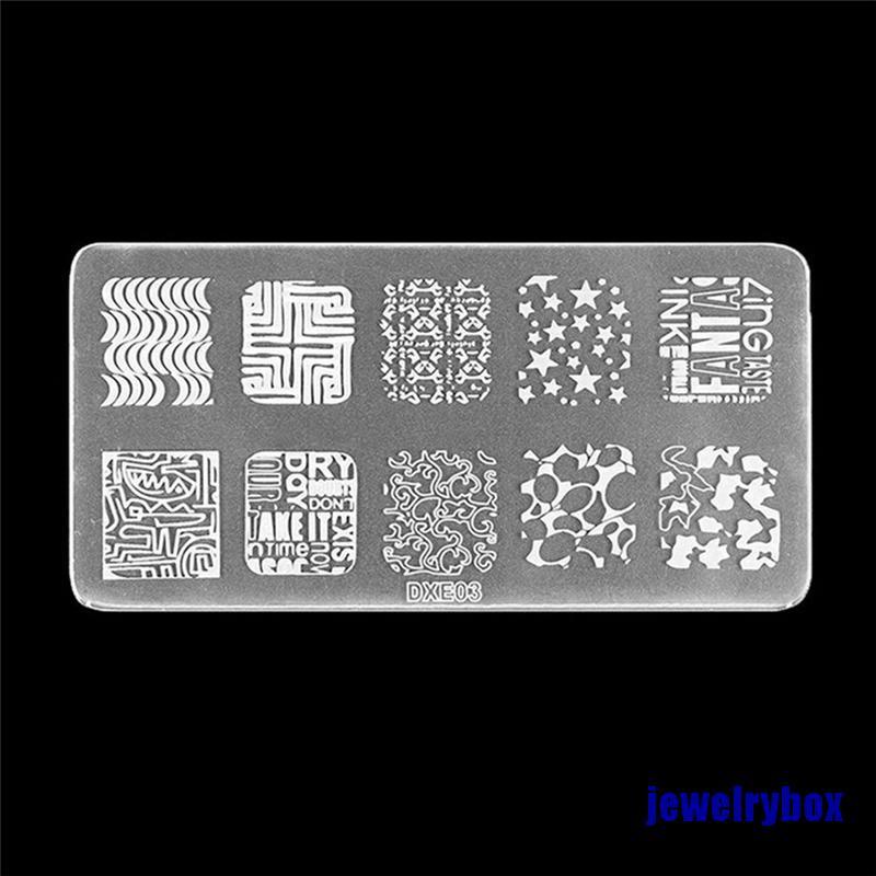 (Jewelrybox) Stempel / Cap Kuku + Scraper Untuk Nail Art / Manicure