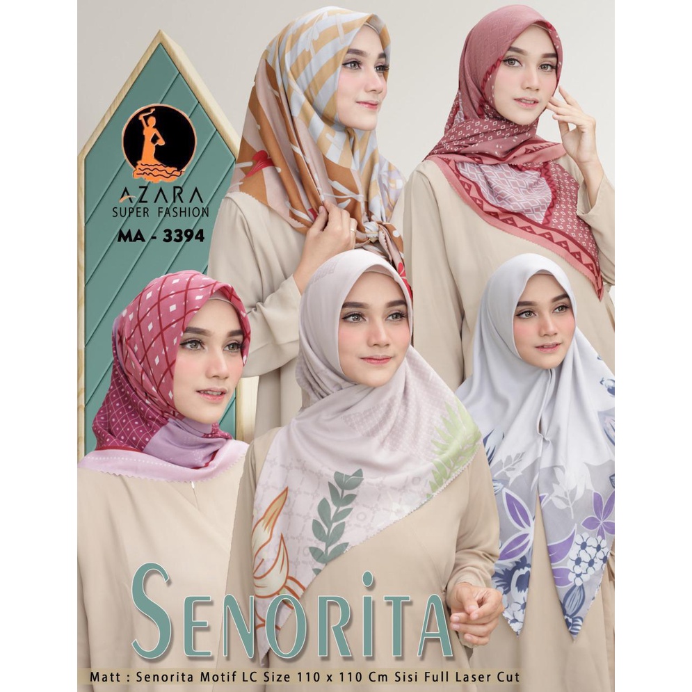 Oskara motif Senorita Motif Segiempat Lasercut Ori Azara hijab - PART 1