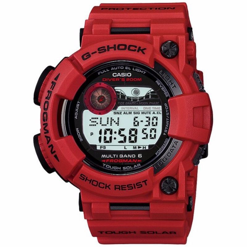 Jam Tangan Pria Merk G Shock Frogman Red Original Bm Baterai Free Box Set