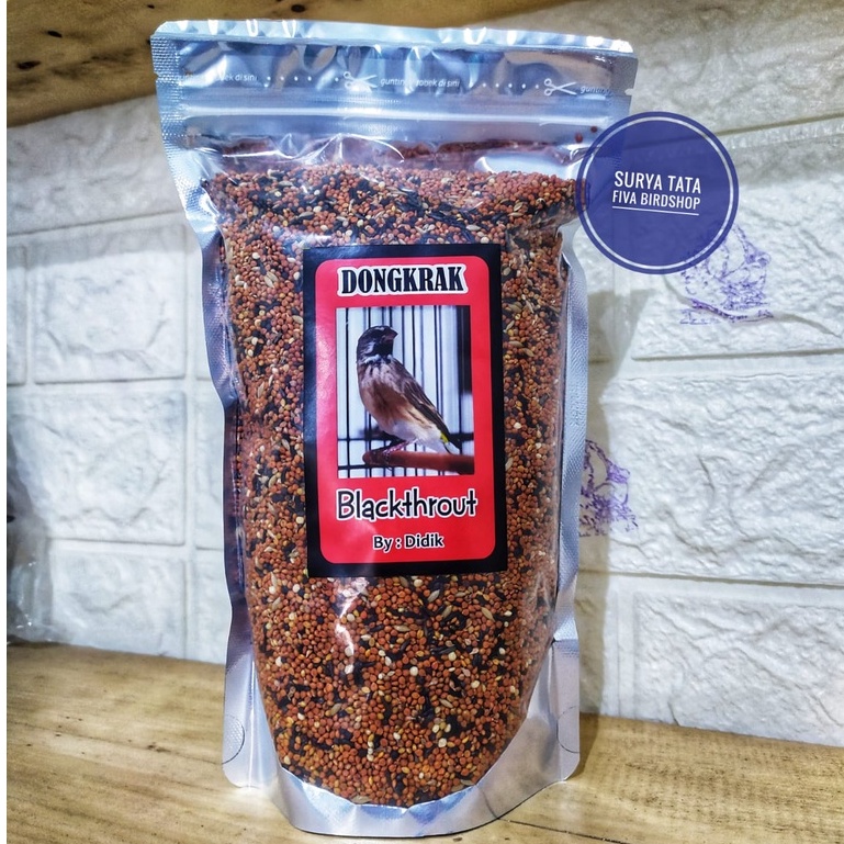 Dongkrak Blackthroat didik 500 gram pakan burung blackthroat