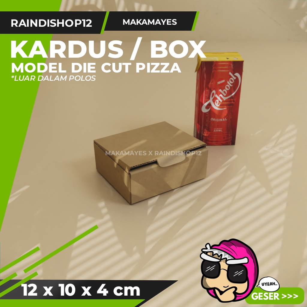 

(MIN 5 PCS) BOX 12 X 10 X 4 CM KARDUS DIE CUT PIZZA KEMASAN PACKAGING KADO