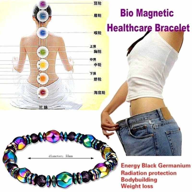 Gelang Warna Mewah Terapi Kesehatan Magnetik Hematite Penurunan Berat Badan Anti Kelelahan Bangle