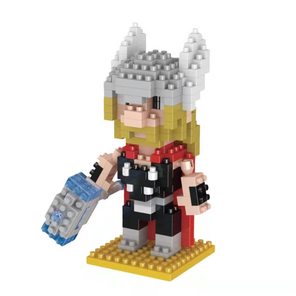 Mainan Balok Bangunan Model Lego Superhero Marvel Thor Iron Man Untuk Anak