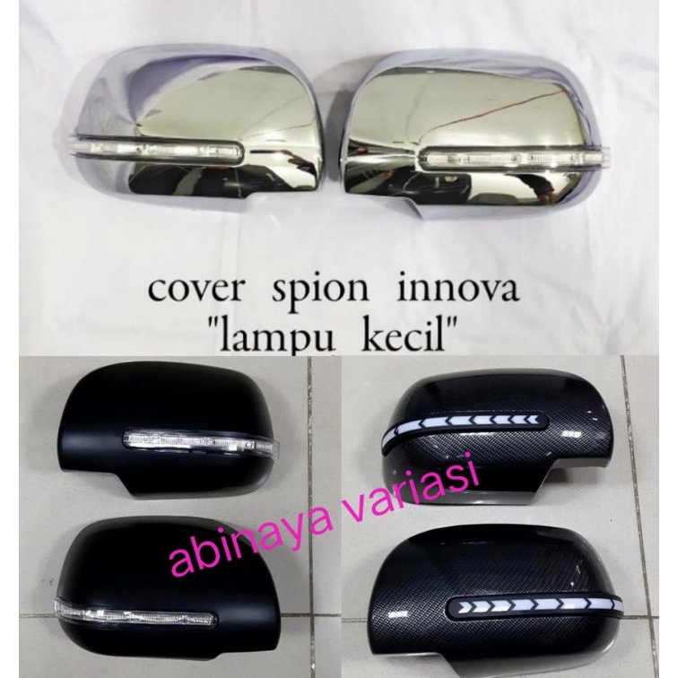 Cover Spion Mobil INNOVA 2004-2015 &amp; Lampu Sen Running Carbon Crhome Hitam