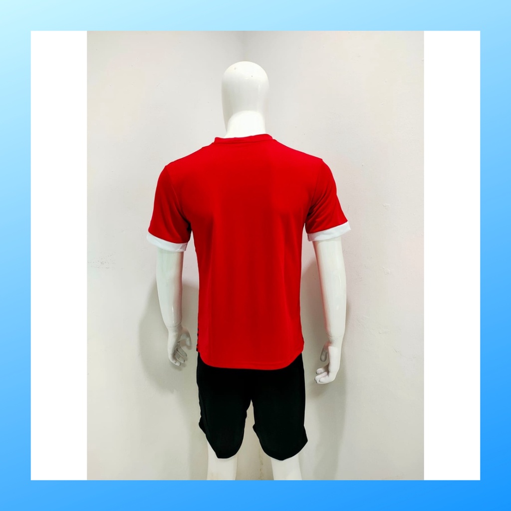 jersey futsal pria kaos sepak bola baju dan celana setelan wanita dewasa t-shirt outfit seragam jarsey kostum olahraga pakaian apparel print sport jersy soccer casual jersi suit NK158 merah