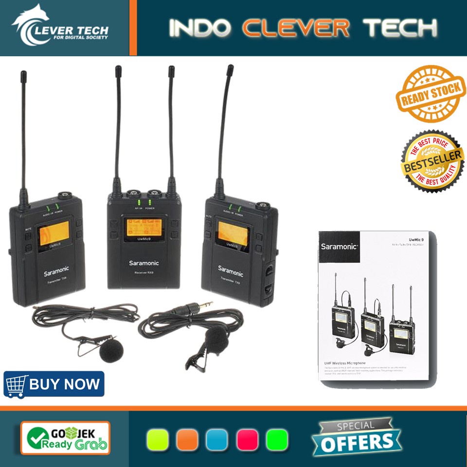 Saramonic UWMIC9 UWMIC 9 RX9 plus TX9 plus TX9 Package microphone wireless mic kamera dan Handycam