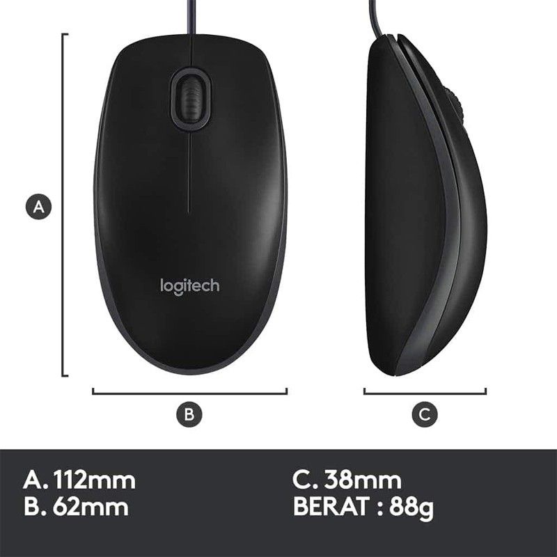 Mouse Logitech B100 Wired