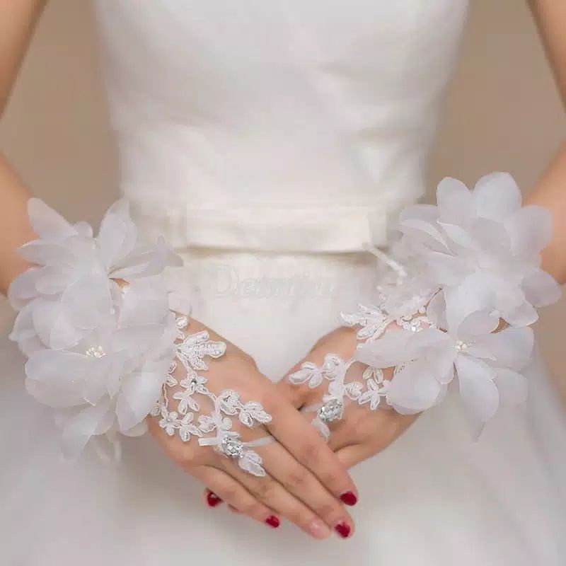 Sarung tangan pengantin fingerless wedding gloves