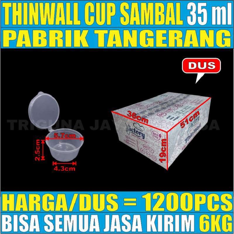 Thinwall Cup 25ml 35ml 60ml 100ml 150ml Per Dus Bulat Cup Sambel n Cup Puding Plastik Js Krm