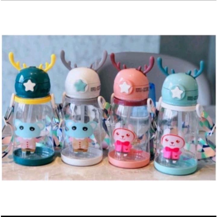 (RS)BOTOL MINUM ANAK 700ML TANDUK RUSA MOTIF ANIMAL BINATANG HEWAN LUCU IMUT 700 ML 0.7L 0.7 L
