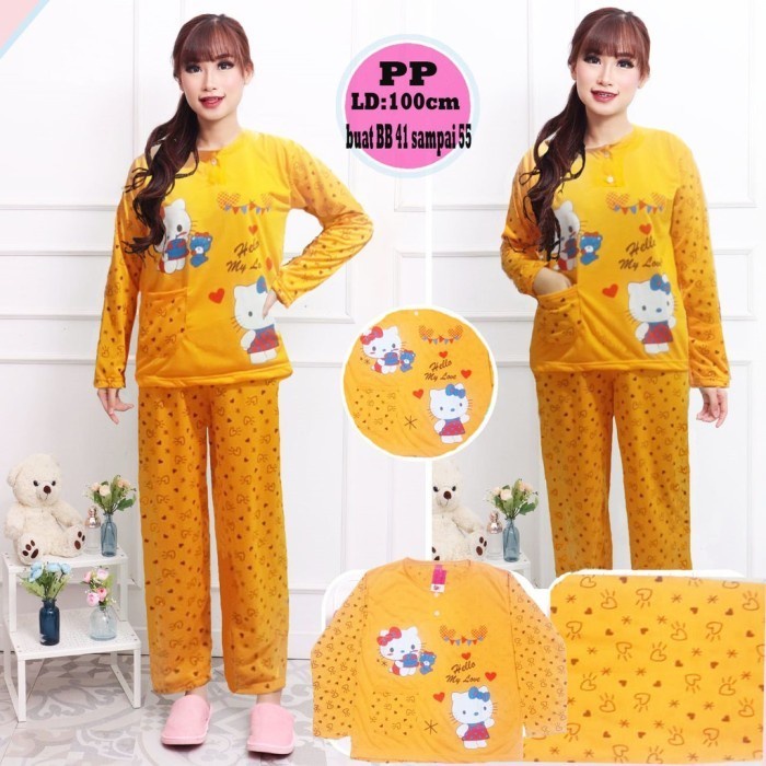 Baju Tidur PP YELLOW EDITION Allsize Fit L/Baju Tidur Termurah - Multiwarna, L
