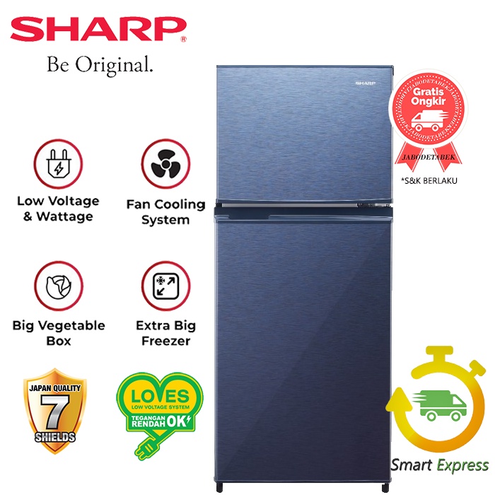 KULKAS SHARP SJ195MD SG/SR / SJ-195MD-SG/SR - (2 PINTU)