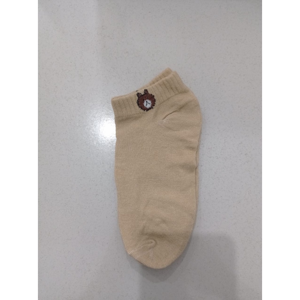 ❄ TMALL ❄ R109 K010 Kaos Kaki Fashion Unisex Motif Beruang Brown Wanita Pria Murah Import-MOTIF 1 KHAKI