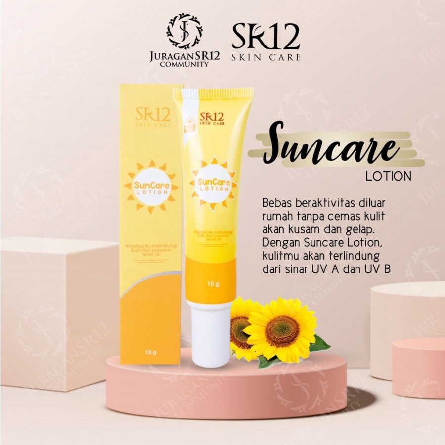 Suncare Lotion SR12 SPF 25++ / Sun Care Lotion 15gr SR 12 Original/ Sunblock Sunscreen Wajah Menjaga Wajah dari Sinar UV Matahari Penghilang Bekas Terbakar Matahari