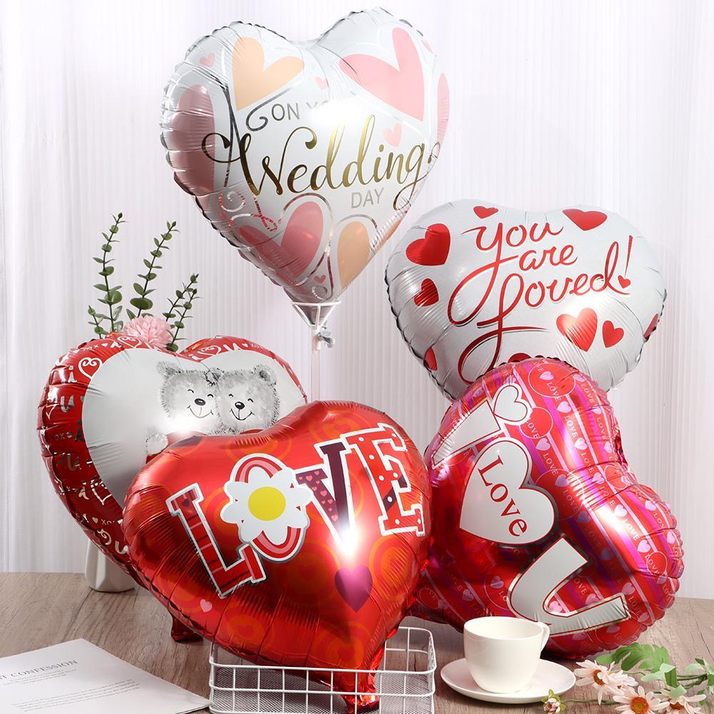 Solighter 5 Pcs 18 Inch Aluminium Foil Balon Kualitas Tinggi Globos Hadiah Pernikahan Nikmat Hari Valentine