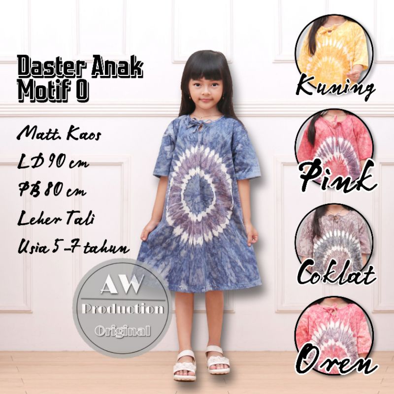 Baju Daster Anak Perempuan Motif Abstrak Jumputan Dress Midi Anak Kekinian Viral Termurah