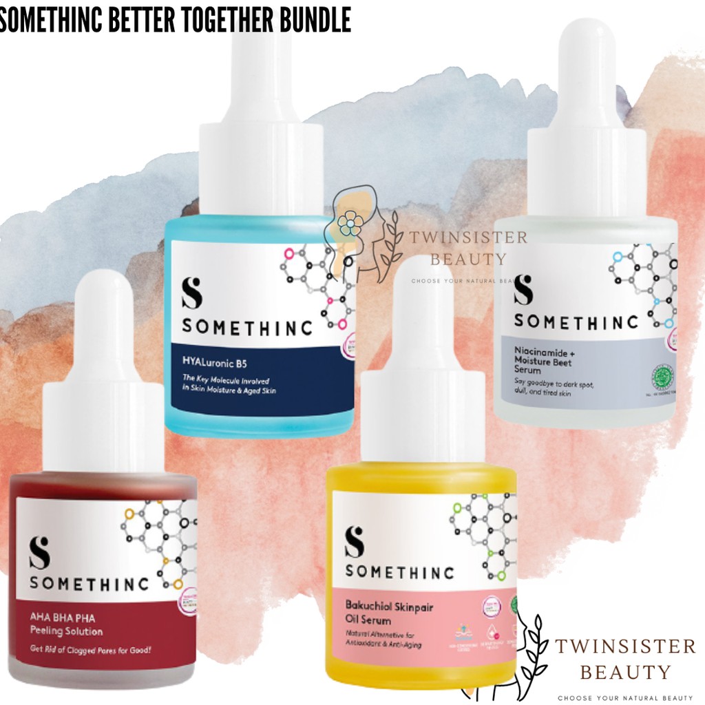 Jual SOMETHINC BETTER TOGETHER BUNDLE (NIACINAMIDE BEET + BAKUCHIOL OIL + HYALURONIC B5 + AHA