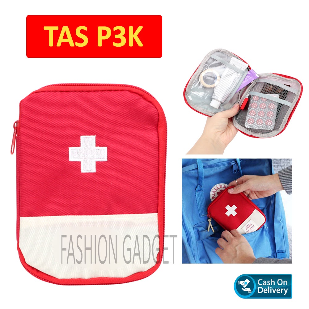 Tas P3K Kecil Tas Obat P3K Mini Slot Banyak Tas First Aid Kit Bag Portable Dompet Obat Dompet P3K Tas kecil Tas Mini Dompet Kecil Dompet Mini - Warna Acak