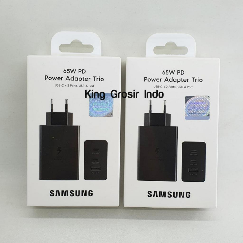 Kepala Charger Samsung 65W 3 Port Super Fast Charging Original Packing