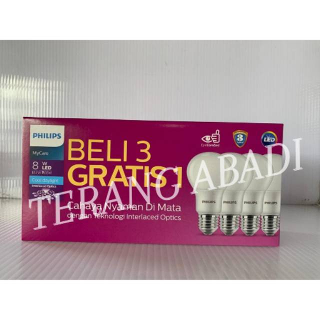 Bola lampu philip/LED philips/LED philip/1 kotak isi 4