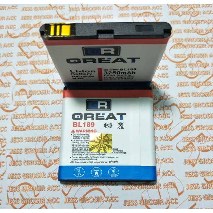 Baterai Battery GREAT Double Power IC Protection LENOVO BL189 BL-189 , K800